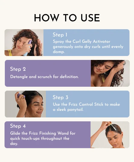 Frizz Control Stick + Frizz Finishing Wand + Curl Gelly Activator Spray Bundle - Image 7